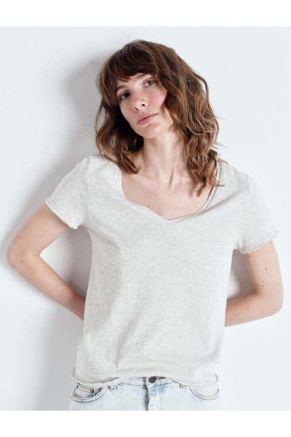 American Vintage - T Shirt Sonoma Scollo V Melange