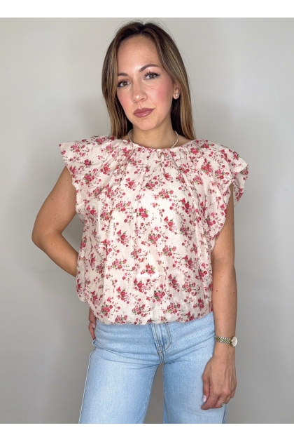 Vicolo - Blusa Smanicata A Fiori