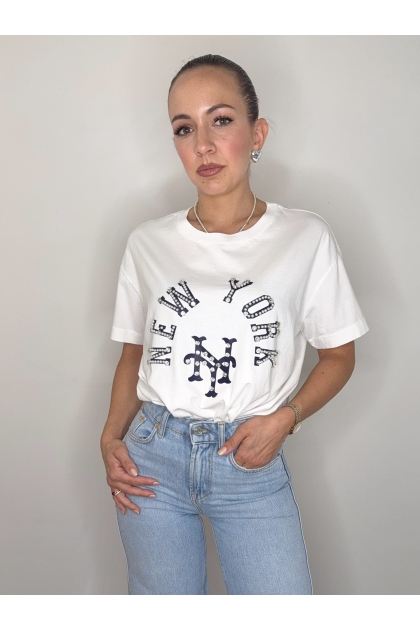 Vicolo - T Shirt bianca "NEW YORK"