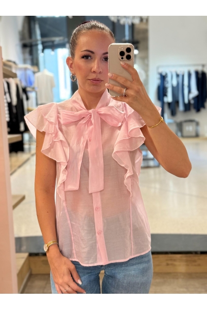 Vicolo - Camicia Con Rouches E Fiocco