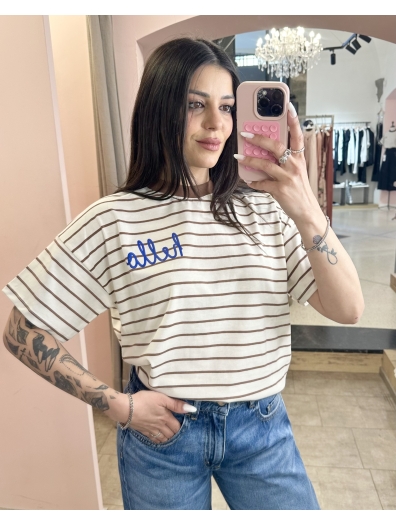 Vicolo - T Shirt righe "Hello"