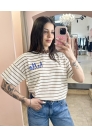 Vicolo - T Shirt righe "Hello"