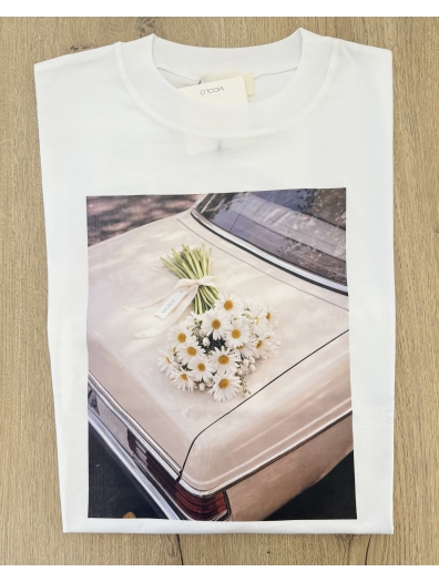 Vicolo - T Shirt Bianca "Margherite"