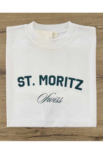Vicolo - T Shirt bianca "ST. MORITZ"