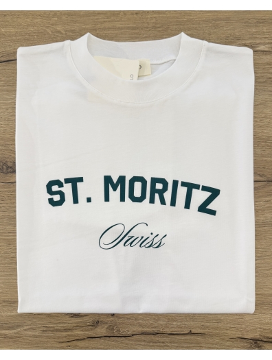 Vicolo - T Shirt bianca "ST. MORITZ"