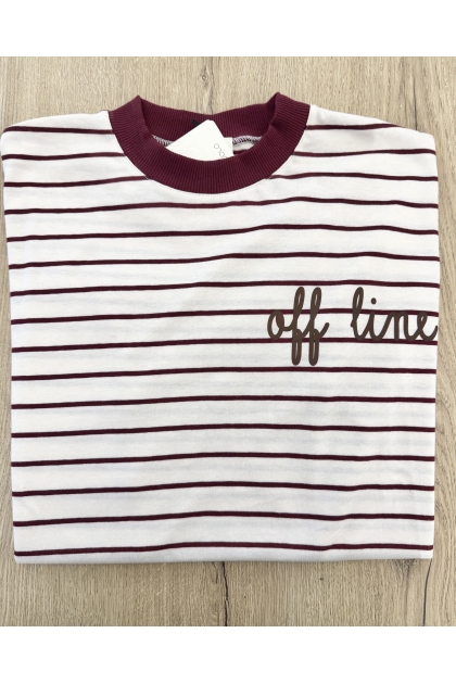Vicolo - T Shirt Righe "Off line"