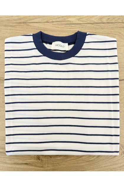 Vicolo - T Shirt Righe Blu