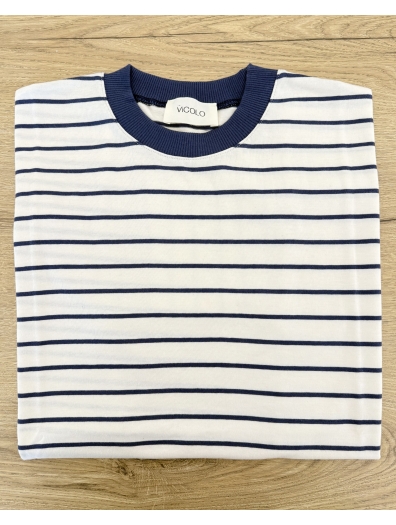 Vicolo - T Shirt Righe Blu