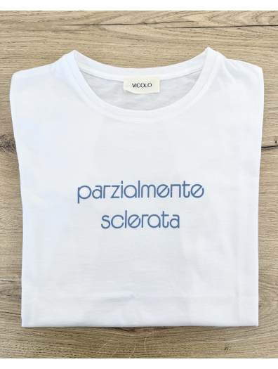 Vicolo - T Shirt bianca "Parzialmente sclerata"