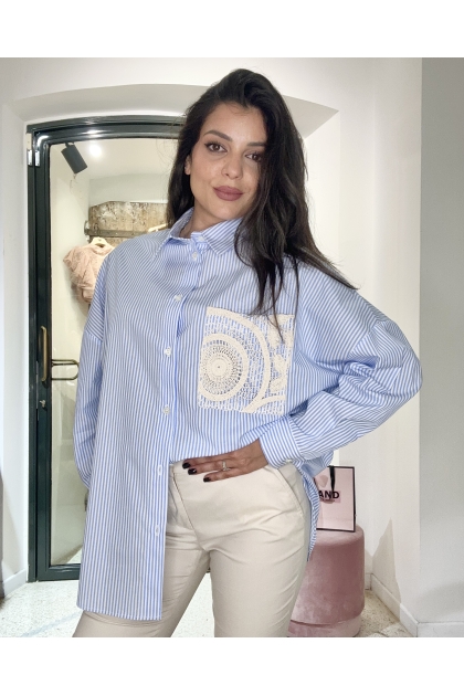 Vicolo - Camicia Con Tasca In Pizzo Macramè