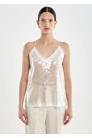 Vicolo - Top Canotta Con Paillettes