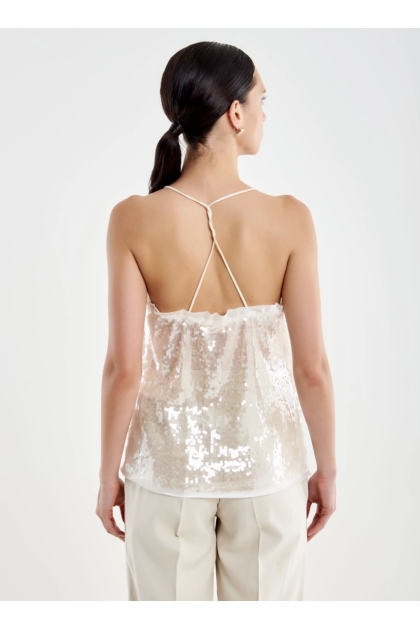 Vicolo - Top Canotta Con Paillettes