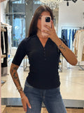 VICOLO - T Shirt in maglia a costina