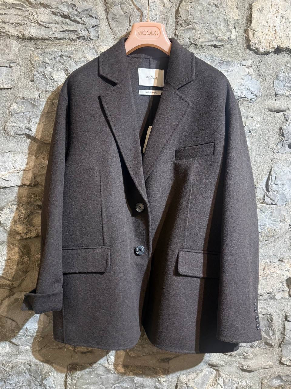 VICOLO - Cappottino Monopetto Marrone