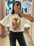 VICOLO - T Shirt stampa "Pelliccia e tacco"