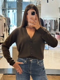 Cardigan bottoni marrone