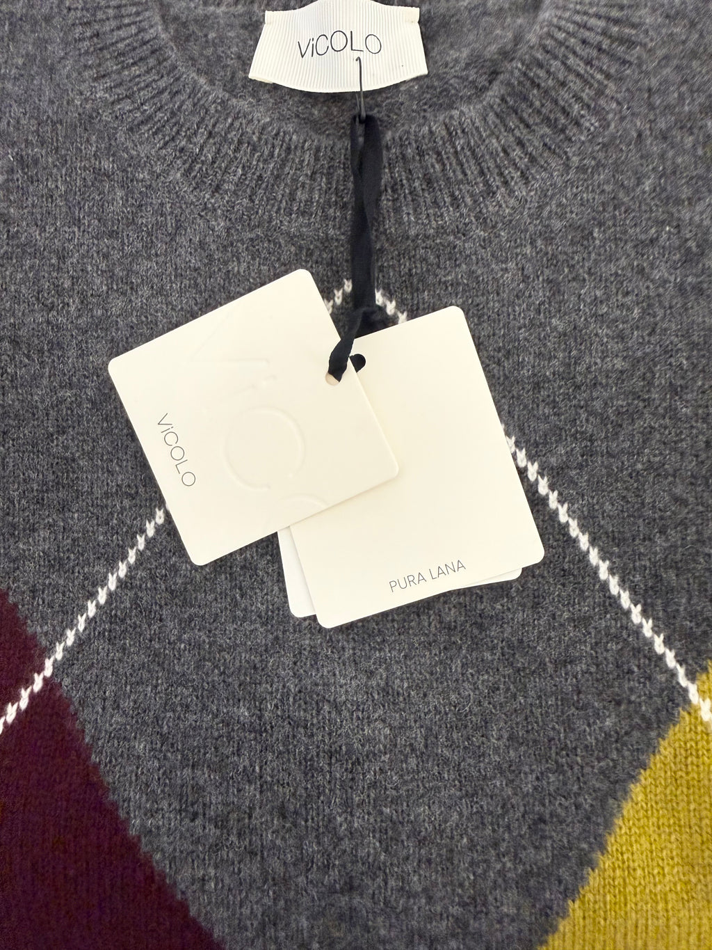 VICOLO - Maglia Gilet rombi