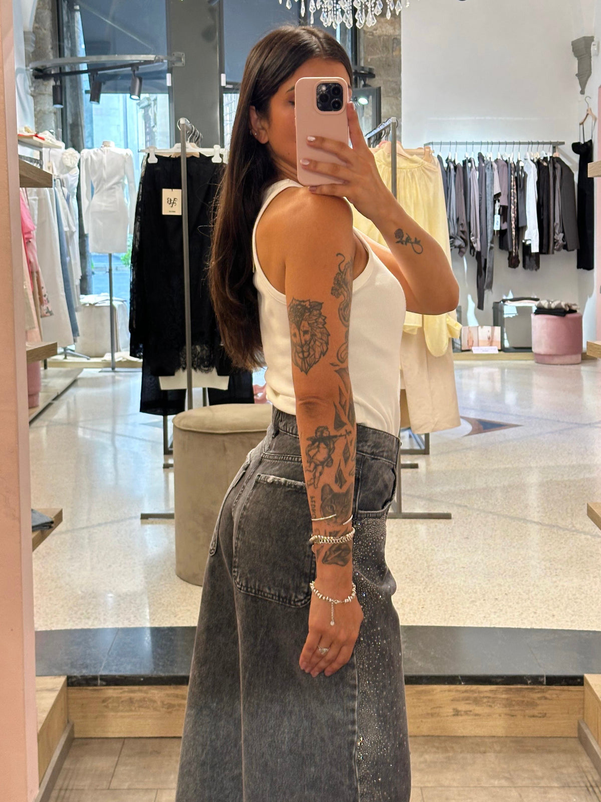 SO ALLURE - Jeans barrel con strass