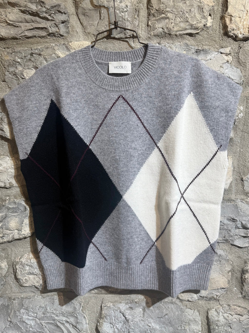 VICOLO - Maglia Gilet rombi