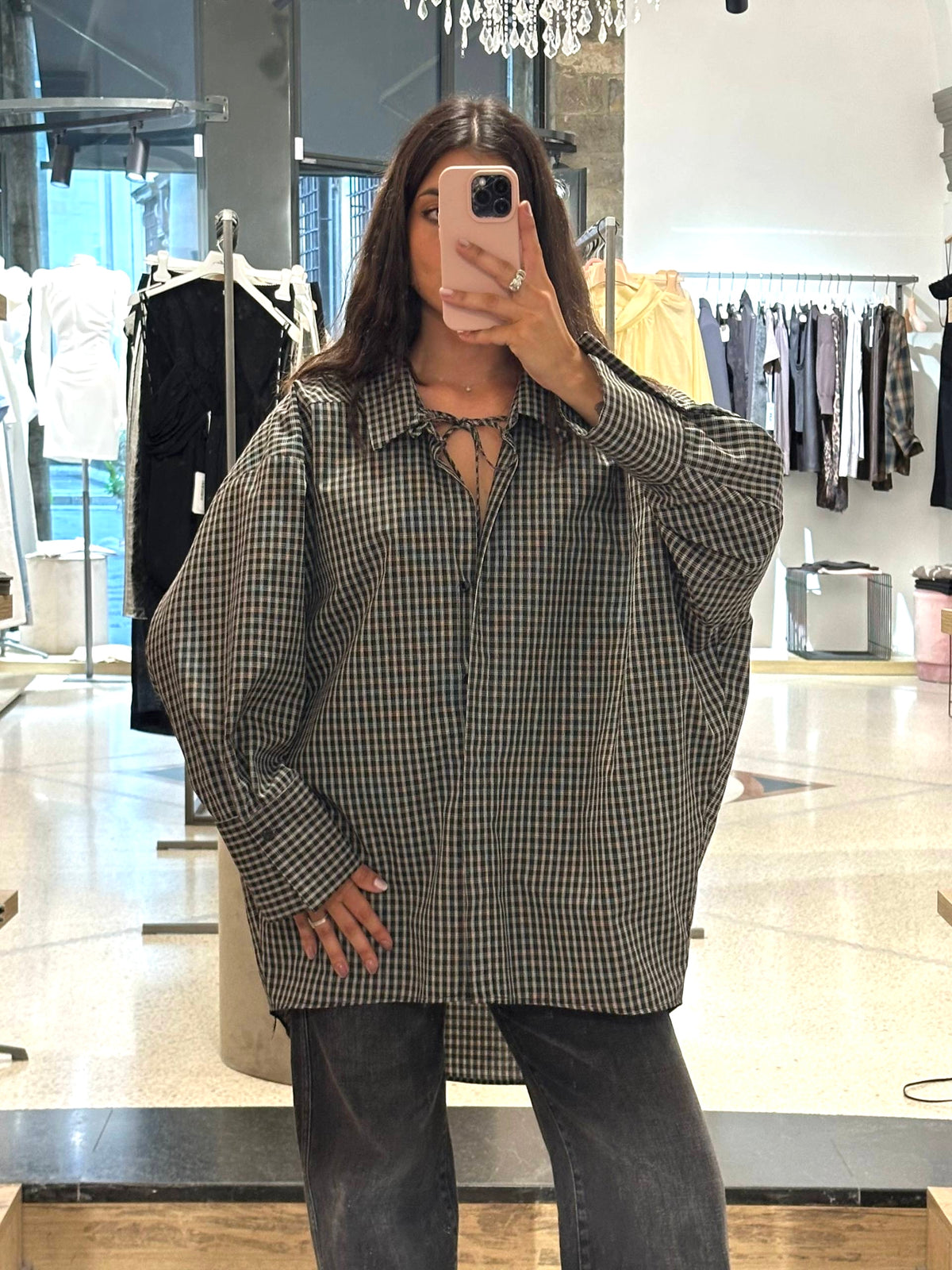 VICOLO - Camicia over con bralette