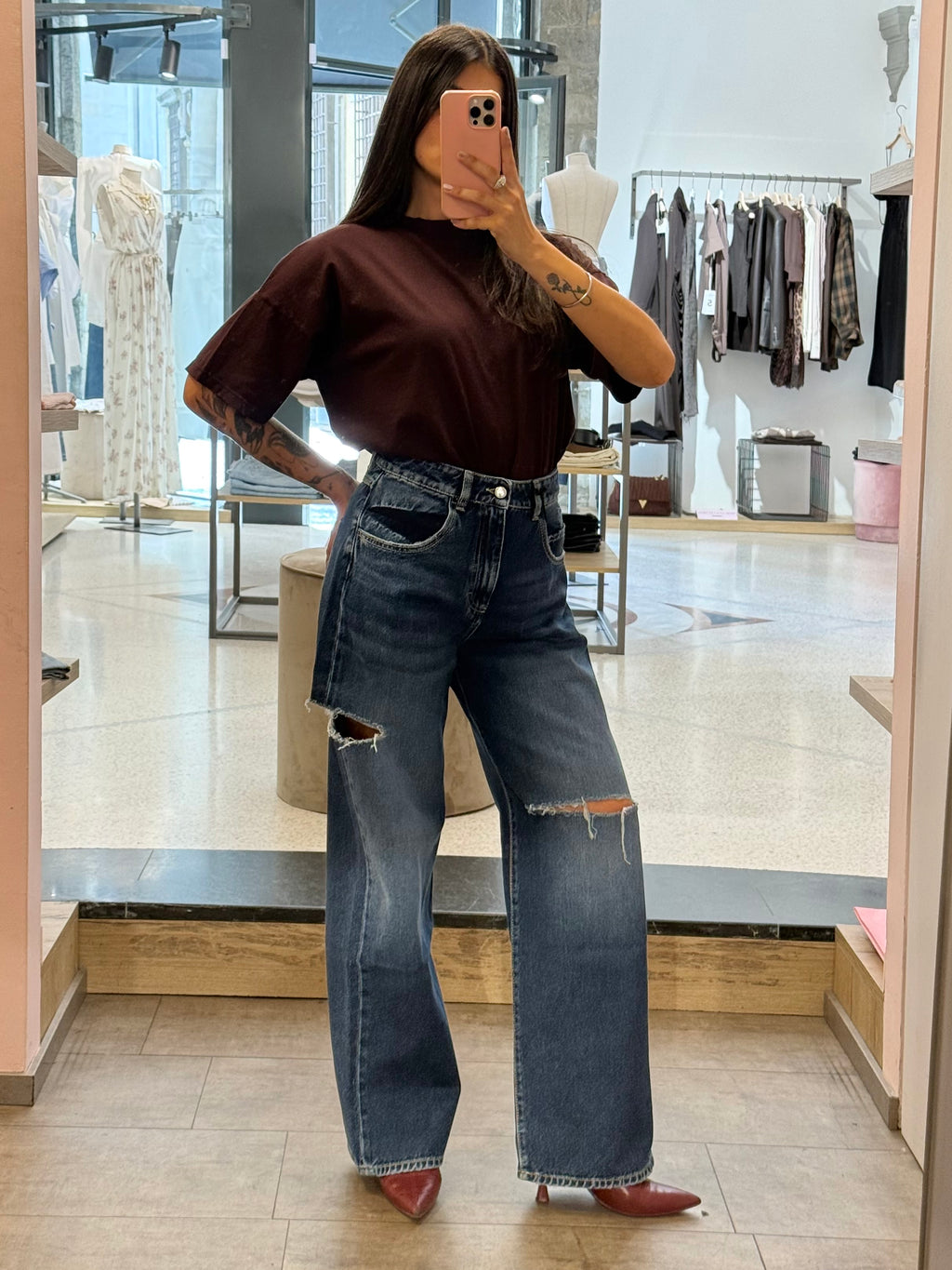 ICON DENIM - Jeans Poppy Blu Con Strappi