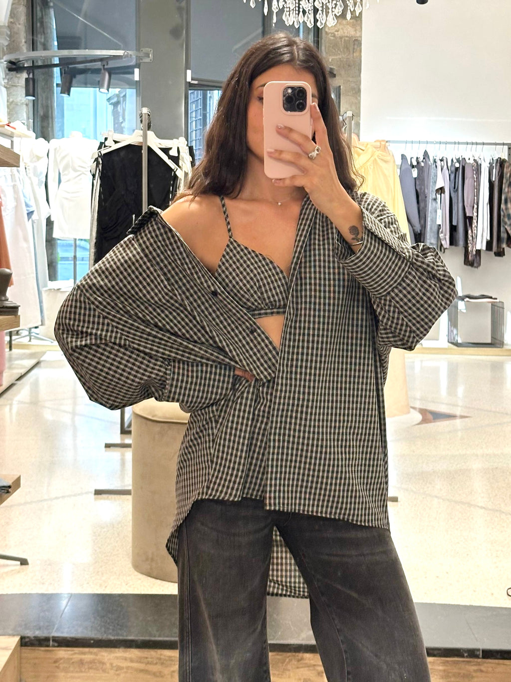 VICOLO - Camicia over con bralette