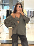 VICOLO - Camicia over con bralette