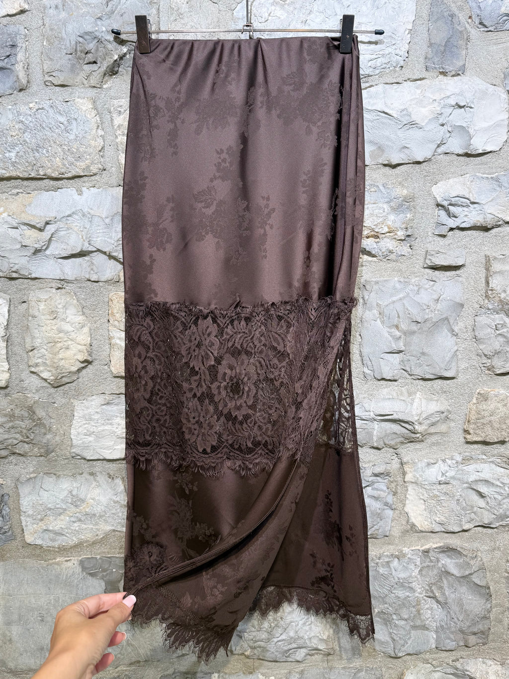 VICOLO - Gonna in satin e pizzo