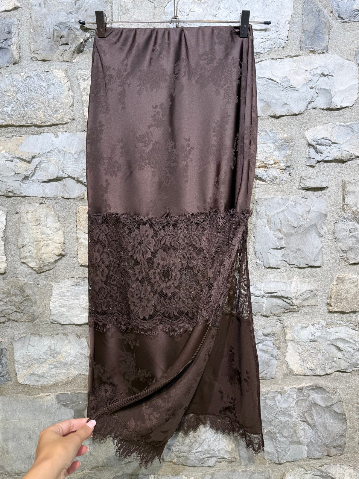 VICOLO - Gonna in satin e pizzo