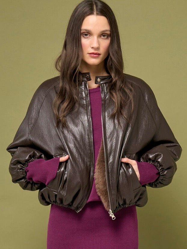 SO ALLURE - Bomber Reversibile Ecopelle