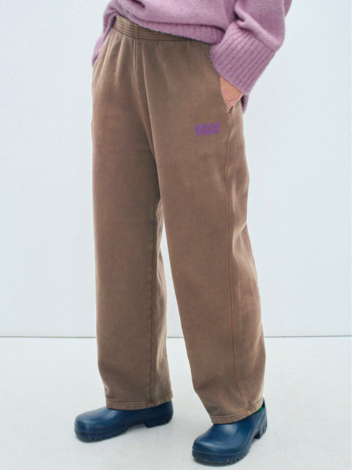 AMERICAN VINTAGE - Pantaloni Jogging Plizzy Marrone