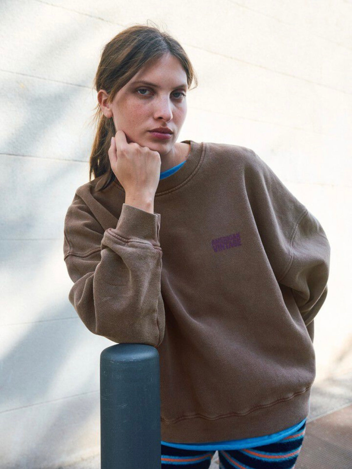 AMERICAN VINTAGE - Felpa Plizzy Marrone