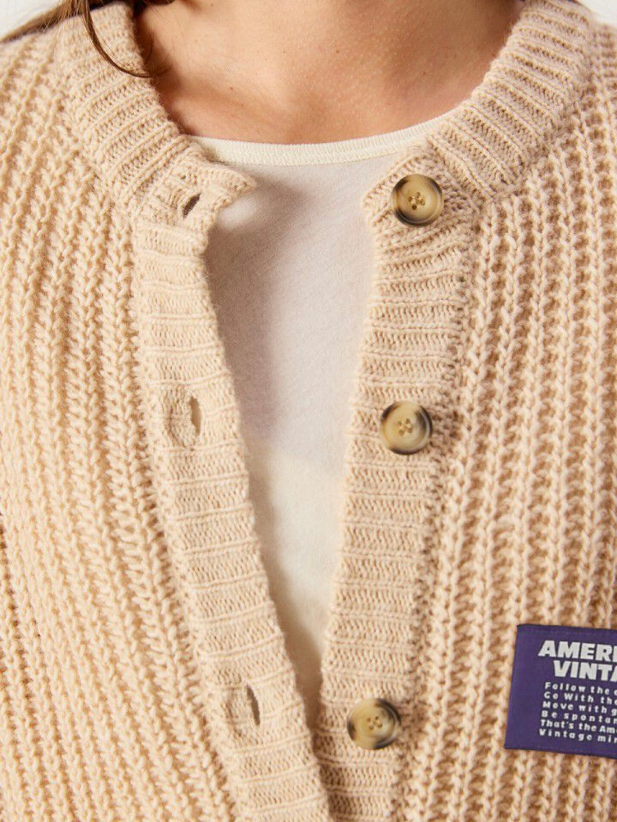 AMERICAN VINTAGE - Cardigan Cyrow Beige