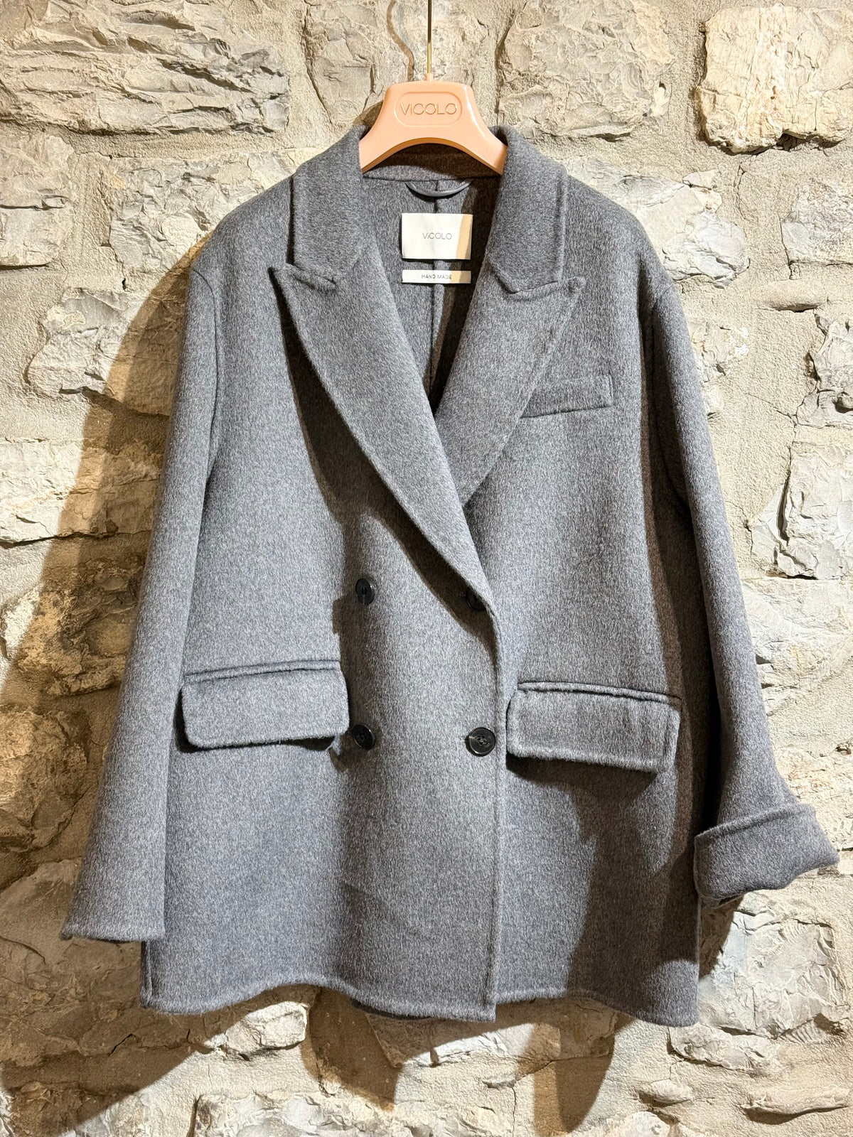 VICOLO - Cappottino Doppiopetto Grigio