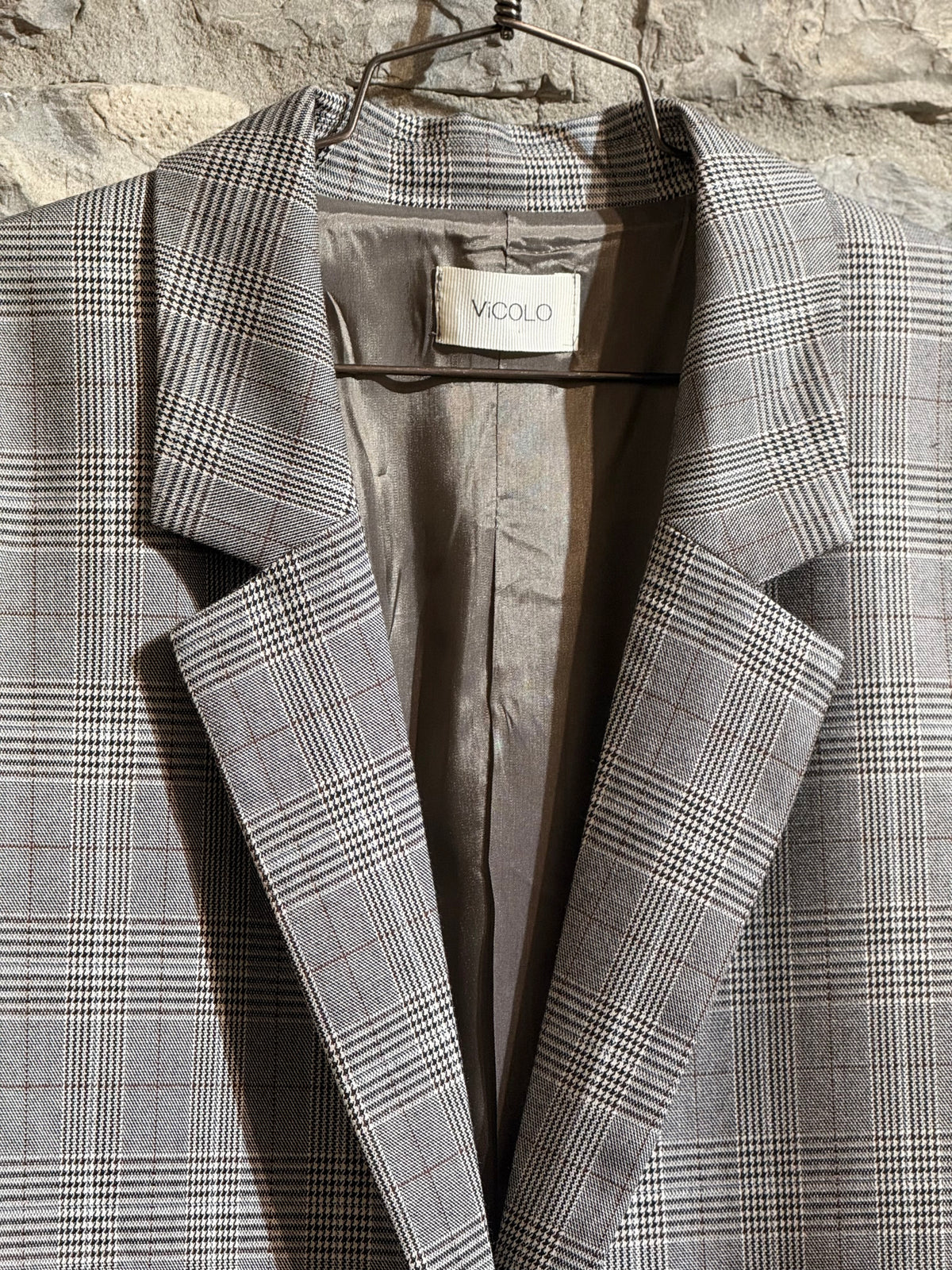 VICOLO - Giacca Blazer Monopetto Check